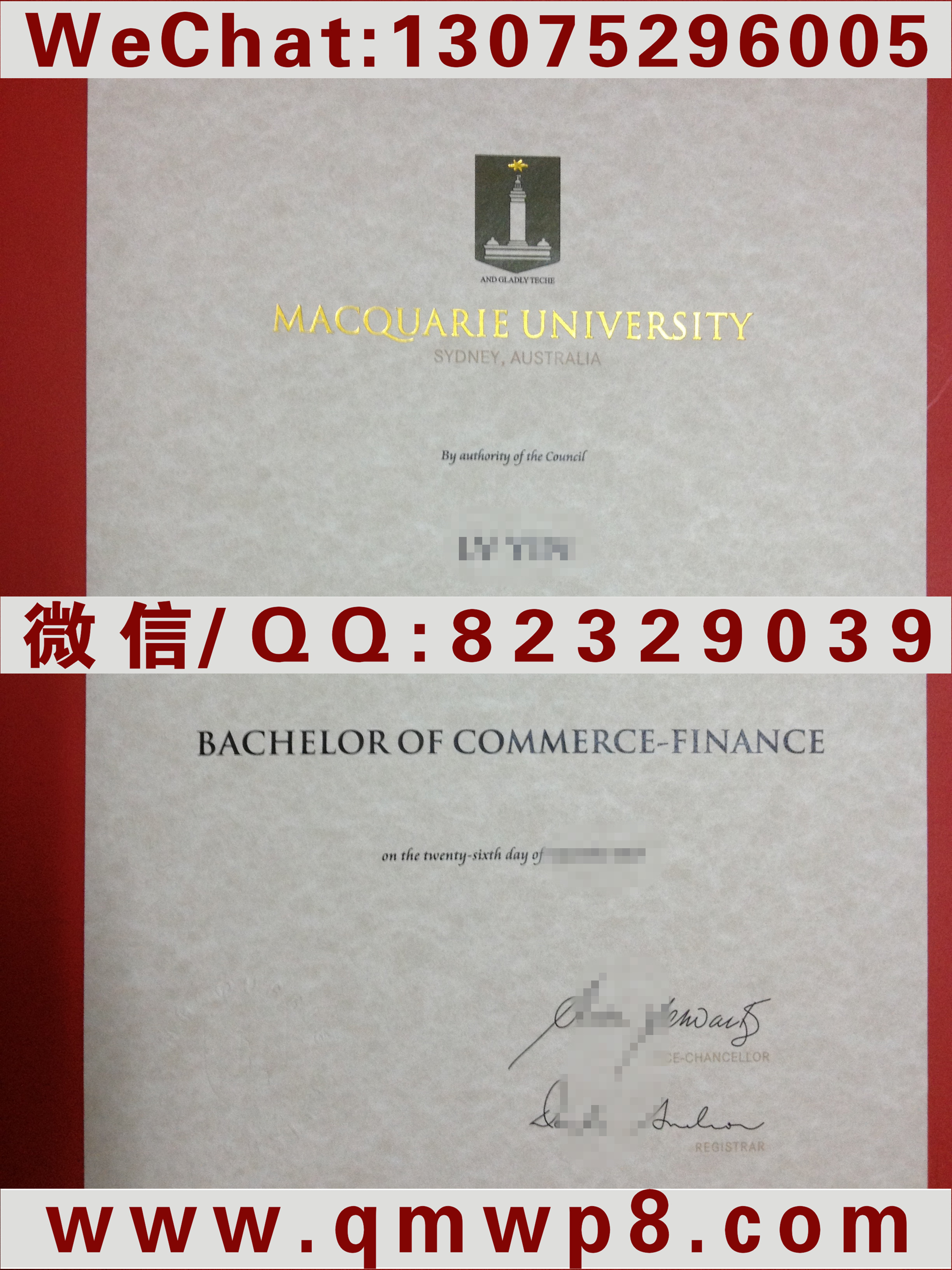 麦考瑞大学毕业证照片|Degree Macquarie University