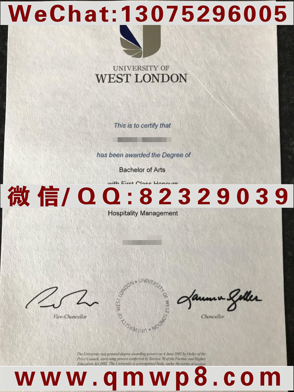 西伦敦大学毕业证|Degree University of West London