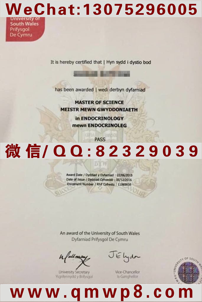 南威尔士大学毕业证|Degree University of South Wales