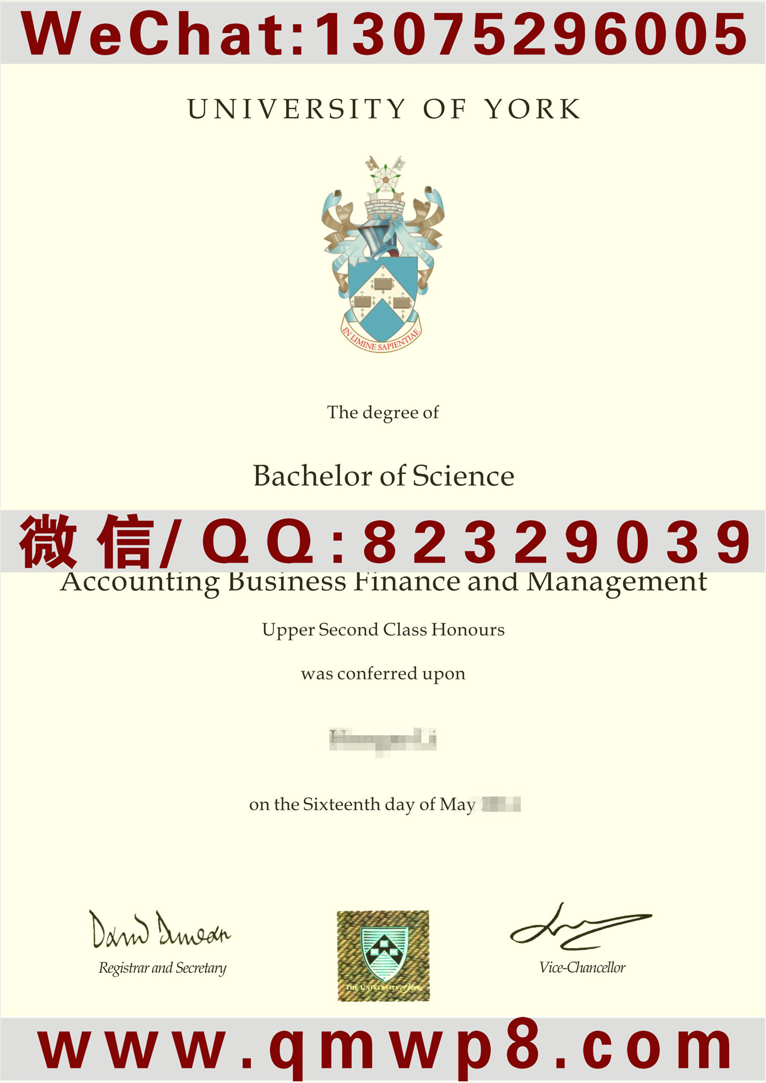 英国约克大学最新毕业证|Degree University of York