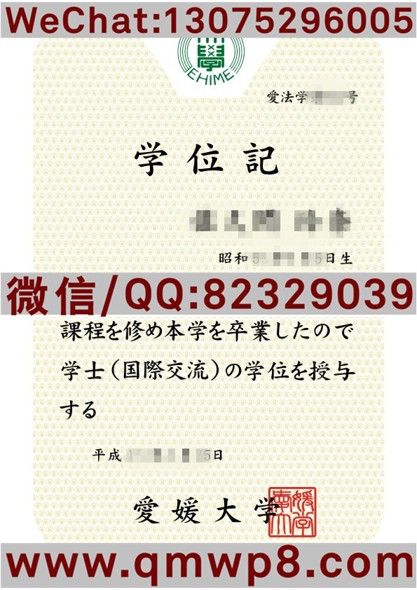 最新排版日本爱媛大学毕业证样本电子版图片