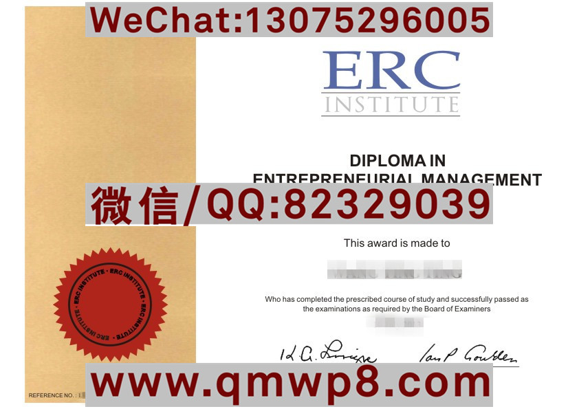 原件排版的新加坡ERC学院毕业证样本的初稿图片
