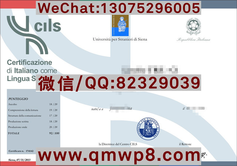 意大利语言等级证书样本原件电子版图片