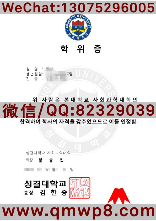 韩国圣洁大学毕业证学历文凭电子版模板