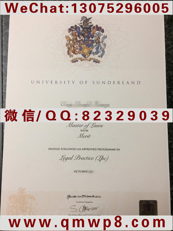 英国桑德兰大学硕士学位证实拍图片|Degree University of Sunderland