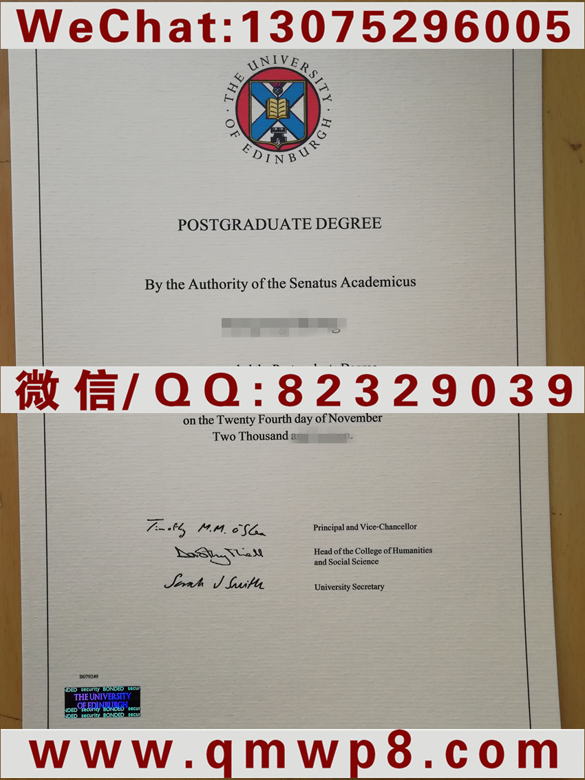 爱丁堡大学毕业证书/University of Edinburgh Degree